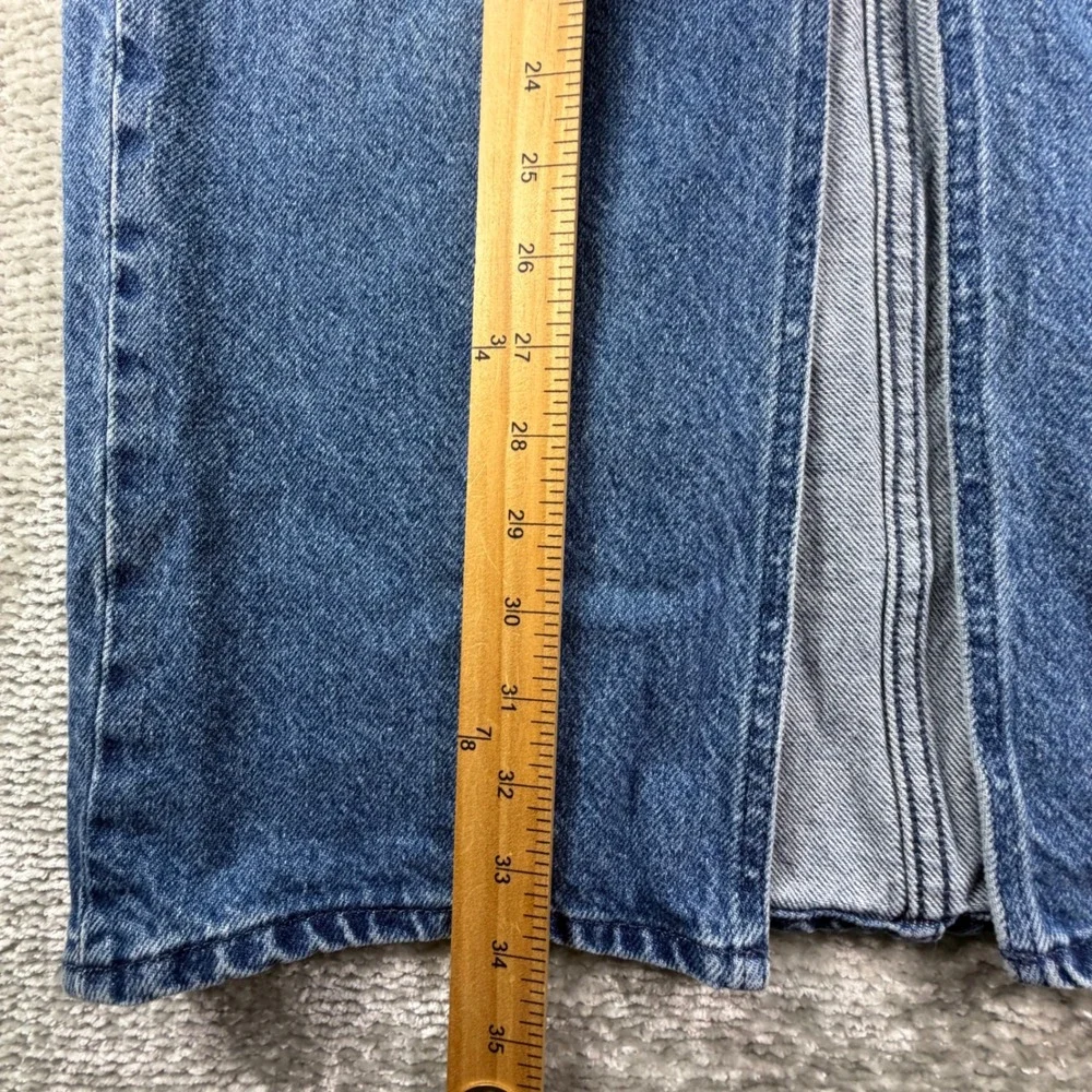 H&M Denim Maxi Skirt 100% Cotton Front Slit Size 6 Blue Streetwear High Rise